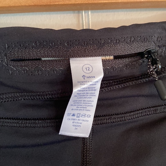 Ivivva Lululemon Hyper Track Crop leggings reflective Black size 12 - Picture 8 of 11